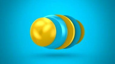 Dilimlenmiş Küre Dönüyor. Soyut hareket, üç sürüm, döngü, alfa matte, 3d görüntüleme, 4k çözünürlük