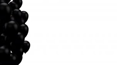 Balonlar uçuyor. Tatil arkaplanı, döngü (301-600 kare), 2 in 1, 3d görüntüleme, 4k çözünürlük