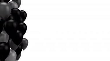 Balonlar uçuyor. Tatil arkaplanı, döngü (301-600 kare), 2 in 1, 3d görüntüleme, 4k çözünürlük