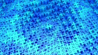 Bir Dalga Oluşturan Bulmacalar. Soyut arkaplan, 2 içinde 1, döngü (151-450 kare), 3d görüntüleme, 4k çözünürlük