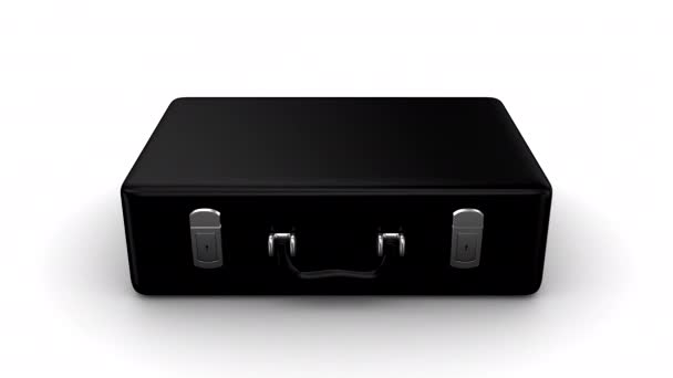 Une valise pleine de goûts. Fond blanc, créé en 4K, animation 3d 