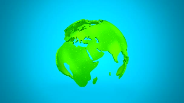 Rotation de la Terre. Fond bleu, 3 en 1, boucle, alpha mat, rendu 3d, résolution 4k 