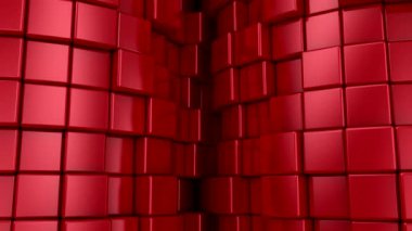 Küp 'ün geçmişi. Soyut hareket, döngü, 3D görüntüleme, 4k çözünürlük