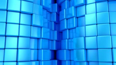 Küp 'ün geçmişi. Soyut hareket, döngü, 3D görüntüleme, 4k çözünürlük