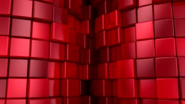Küp 'ün geçmişi. Soyut hareket, döngü, 3D görüntüleme, 4k çözünürlük