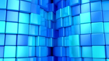 Küp 'ün geçmişi. Soyut hareket, döngü, 3D görüntüleme, 4k çözünürlük