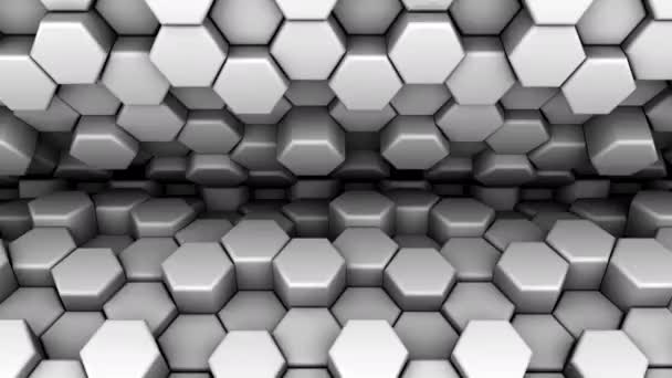 Antecedentes Hexágonos Movimiento Abstracto Bucle Representación Resolución — Vídeo de stock