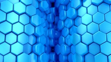 Hexagons 'un geçmişi. Soyut hareket, döngü, 3D görüntüleme, 4k çözünürlük