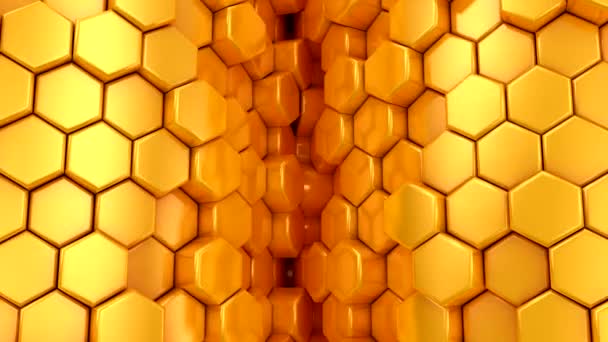 Bakgrund Hexagons Abstrakt Rörelse Loop Rendering Upplösning — Stockvideo