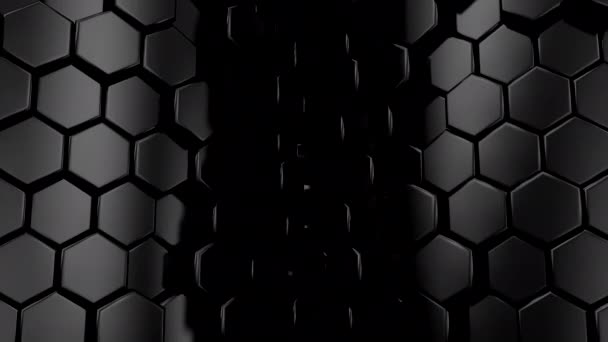 Achtergrond Van Hexagons Abstract Motion Loop Rendering Resolutie — Stockvideo