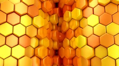 Hexagons 'un geçmişi. Soyut hareket, döngü, 3D görüntüleme, 4k çözünürlük