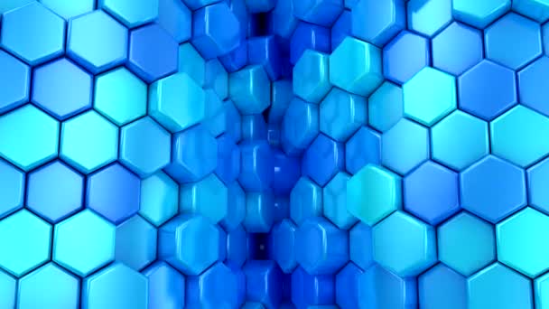 Latar Belakang Hexagons Gerakan Abstrak Loop Render Resolusi — Stok Video