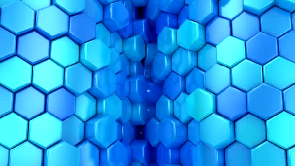 Antecedentes Hexágonos Movimiento Abstracto Bucle Representación Resolución — Vídeo de stock