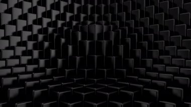 Kutular bir dalga oluşturur. Soyut hareket, döngü, 3D görüntüleme, 4k çözünürlük