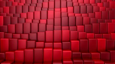 Kutular bir dalga oluşturur. Soyut hareket, döngü, 3D görüntüleme, 4k çözünürlük