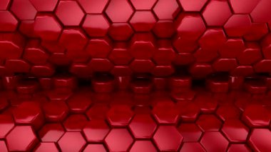 Hexagons 'un geçmişi. Soyut hareket, döngü, 3D görüntüleme, 4k çözünürlük
