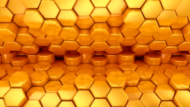 Bakgrund Hexagons Abstrakt Rörelse Loop Rendering Upplösning — Stockvideo