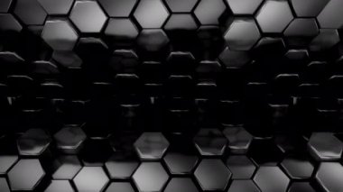 Hexagons 'un geçmişi. Soyut hareket, döngü, 3D görüntüleme, 4k çözünürlük