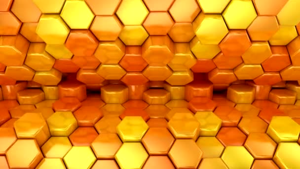 Bakgrund Hexagons Abstrakt Rörelse Loop Rendering Upplösning — Stockvideo
