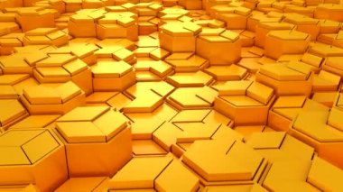 Geometrik Şekillerin Arkaplanı. Soyut hareket, döngü, 3D görüntüleme, 4k çözünürlük