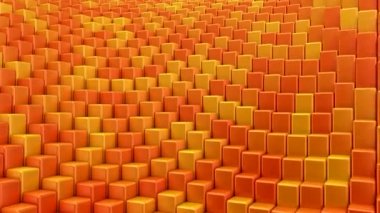 Kutular bir dalga oluşturur. Soyut hareket, döngü, 3D görüntüleme, 4k çözünürlük