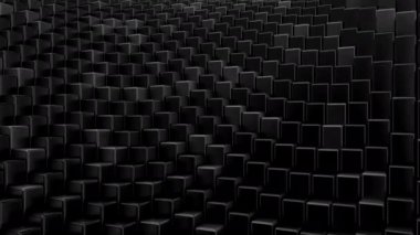 Kutular bir dalga oluşturur. Soyut hareket, döngü, 3D görüntüleme, 4k çözünürlük