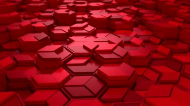 Geometrik Şekillerin Arkaplanı. Soyut hareket, döngü, 3D görüntüleme, 4k çözünürlük