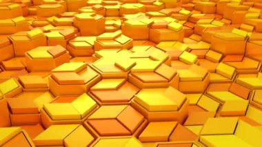 Geometrik Şekillerin Arkaplanı. Soyut hareket, döngü, 3D görüntüleme, 4k çözünürlük