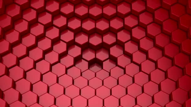 Hexagons Vormen Een Golf Loop Achtergrond Rendering Resolutie — Stockvideo