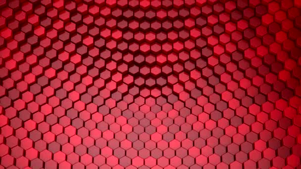 Hexagons Form Wave Loop Bakgrund Rendering Upplösning — Stockvideo
