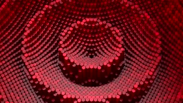 Hexagons Form Wave Loop Bakgrund Rendering Upplösning — Stockvideo