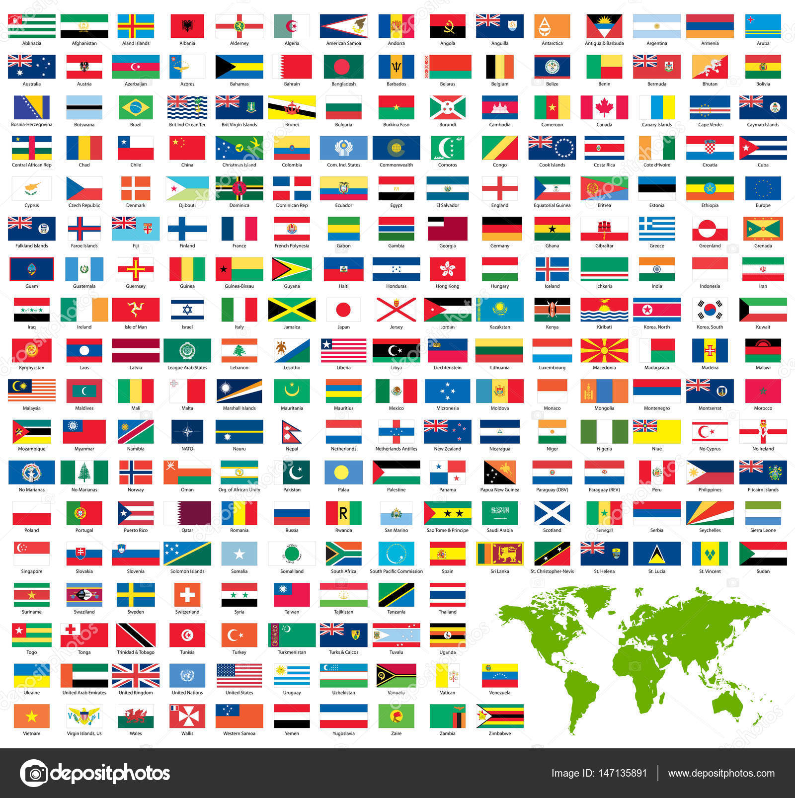 Complete Set Of Official World Flags Stock Vector Image By ©dynamicfoto