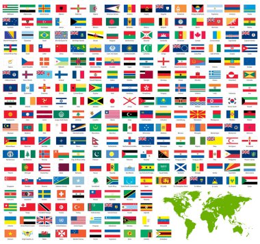 Complete set of official world flags clipart