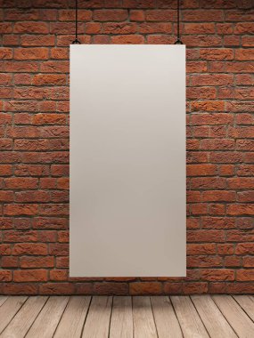 Beyaz tahta üzerinde tuğla duvar