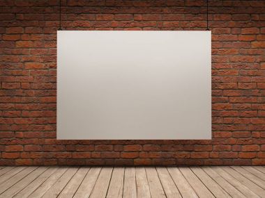 Beyaz tahta üzerinde tuğla Oda
