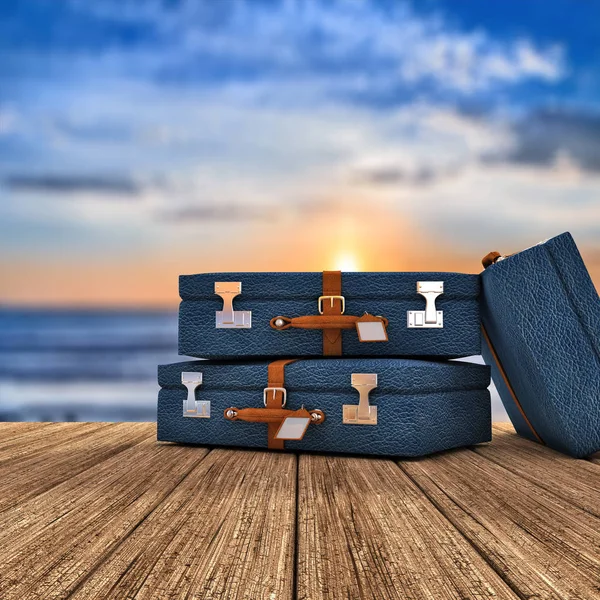 Vacations cases background — Stock Photo, Image