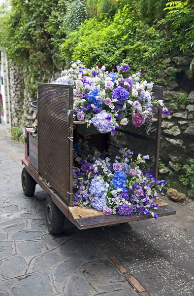 Flowers delivery in Capri — Stock Photo, Image