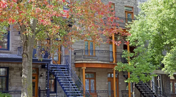 Victorian Style Houses Detail Taken Montreal Canada — Stock Photo, Image