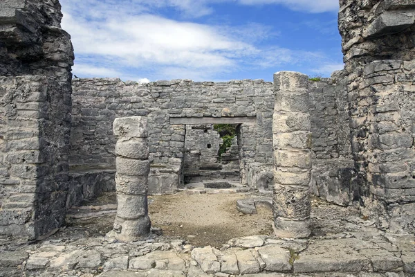 Ερείπια Της Αρχαίας Πόλης Του Τουλούμ Μεξικό — Φωτογραφία Αρχείου