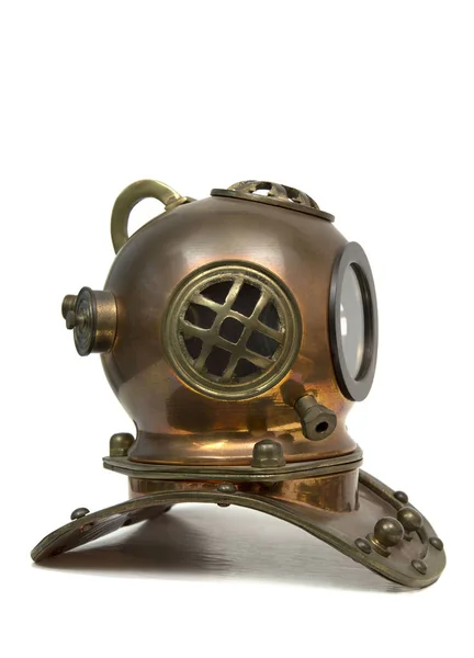 Vintage Heavy Metal Diving Mask Isolated White — Stock Photo, Image
