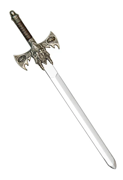 Středověký Meč Izolovaných Bílém Pozadí — Stock fotografie