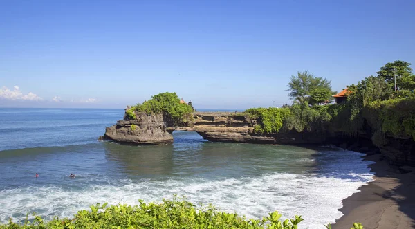 Słynnej Świątyni Tanah Lot Wyspie Bali Błękitnego Nieba Indonezja — Zdjęcie stockowe