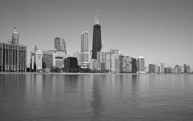 Chicago şehrinin siyah beyaz silueti, Usa