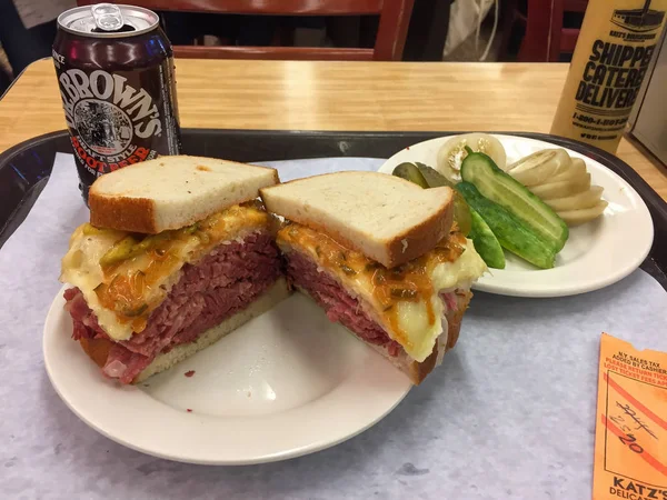 New York, United States - October 31,2017:Reuben sandwich close