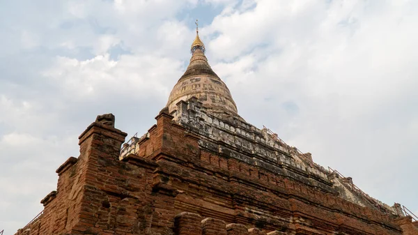 Shwesandaw Pagoda Bagan Myanmar顶部为圆柱形塔 — 图库照片