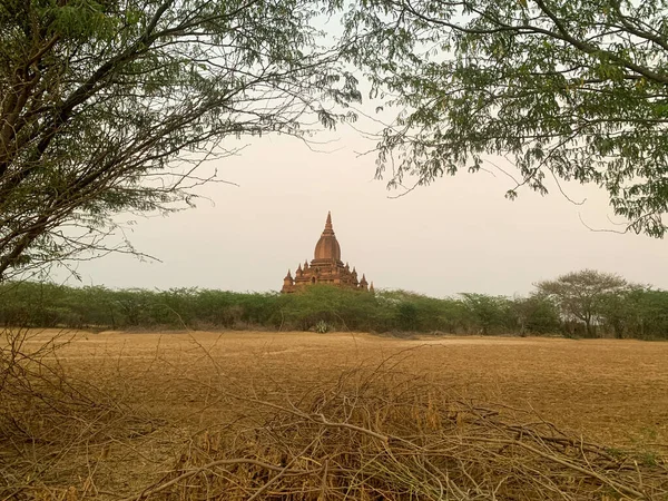 Velho Pagode Zona Arqueológica Bagan Uma Atração Principal Para Turismo — Fotografia de Stock