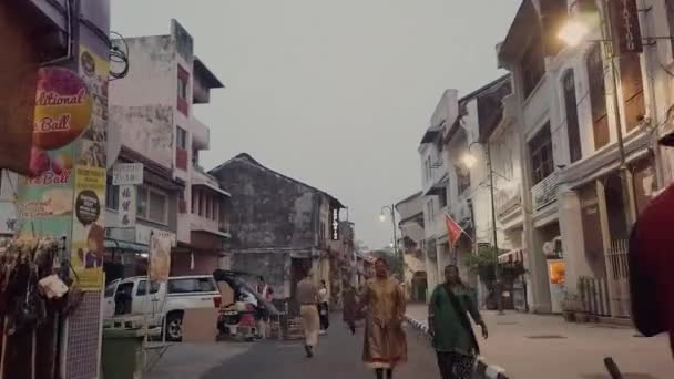 George Town Penang Malezya Eylül 2019 Ermeni Caddesi Hipervanesi Akşamları — Stok video