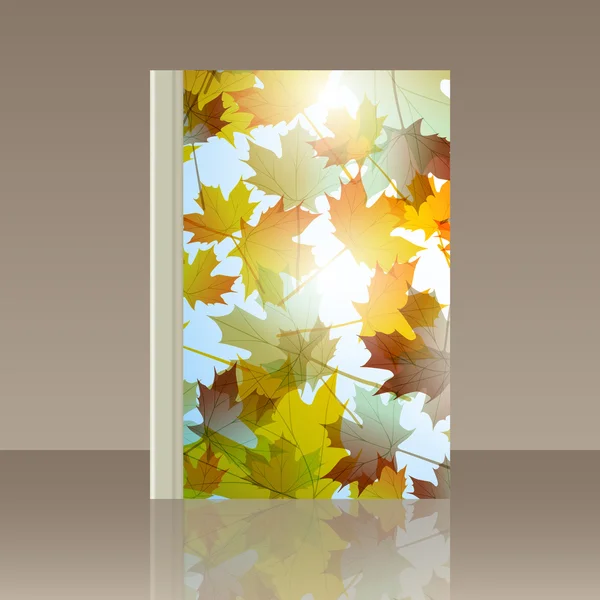 Book autumn motif. Maple leaves. Vector background — Stock Vector