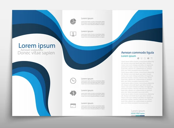 Broşür kapak sunu soyut geometrik arka plan, A4 boyutu mavi kat küme teknoloji yıllık rapor broşür afiş tasarım şablonu vektör düzeninde