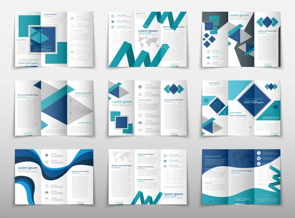 Broschüre Cover Präsentation abstrakt geometrischen Hintergrund, Layout in Größe A4 blau Faltset Technologie Jahresbericht Broschüre Flyer Design Template Vektor lizenzfreie Stockvektoren